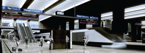 Środkowa część peronów