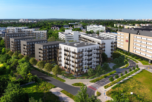Osiedle Pastelowo obejmuje siedem budynków mieszczących 255 lokali