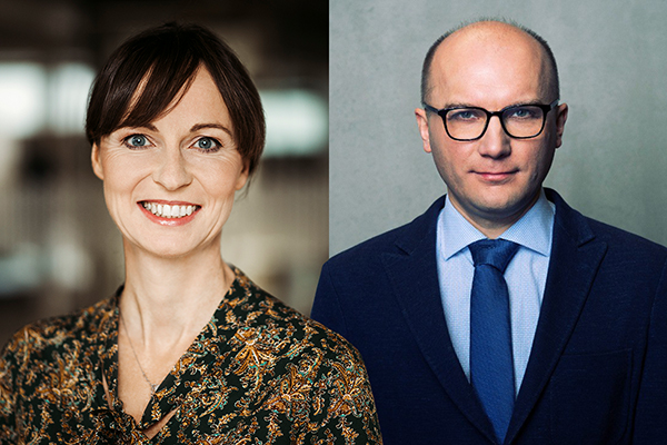 Od lewej: Aleksandra Goller, dyrektorka ds. sprzedaży i marketingu oraz Artur Łeszczyński, dyrektor ds. rozwoju biznesu w Skanska Residential Development Poland.